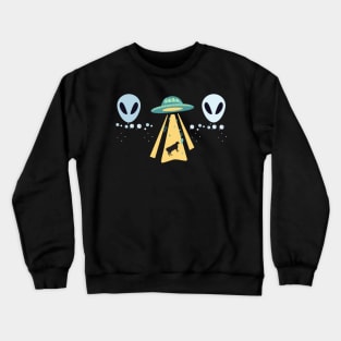 LukjanovArt Alien abduction - space ship and cows! Crewneck Sweatshirt